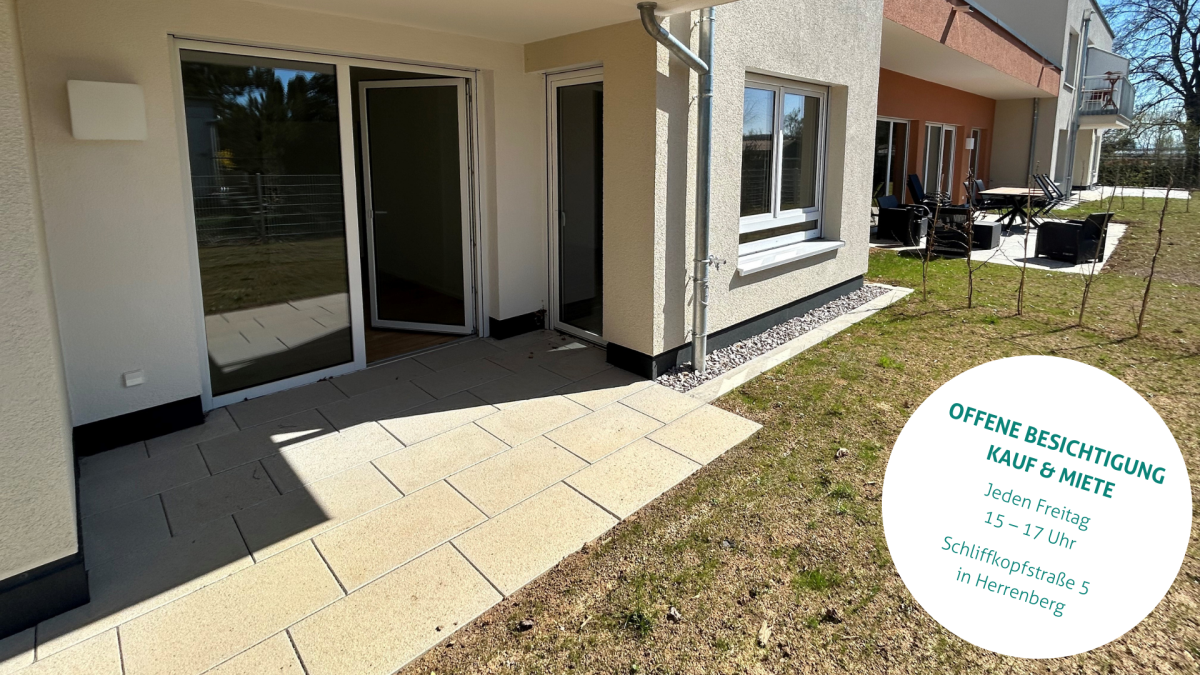 Helle 2-Zimmer-Erdgeschosswohnung mit West-Terrasse – Hochwertig, barrierefrei & perfekt für betreutes Wohnen, 71083 Herrenberg, Erdgeschosswohnung