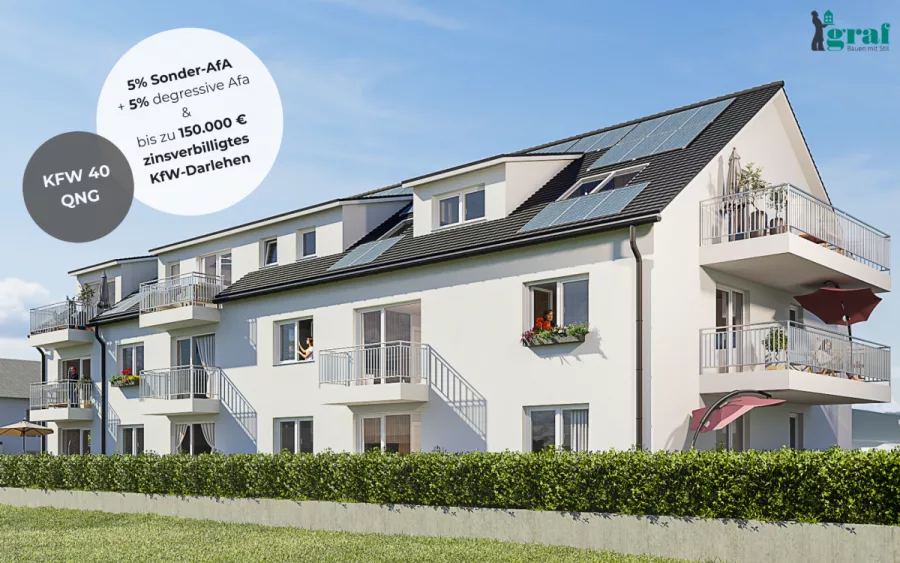 KFW 40 QNG Förderfähig – Perfekte Kapitalanlage - Süd-West-Ansicht (13427)