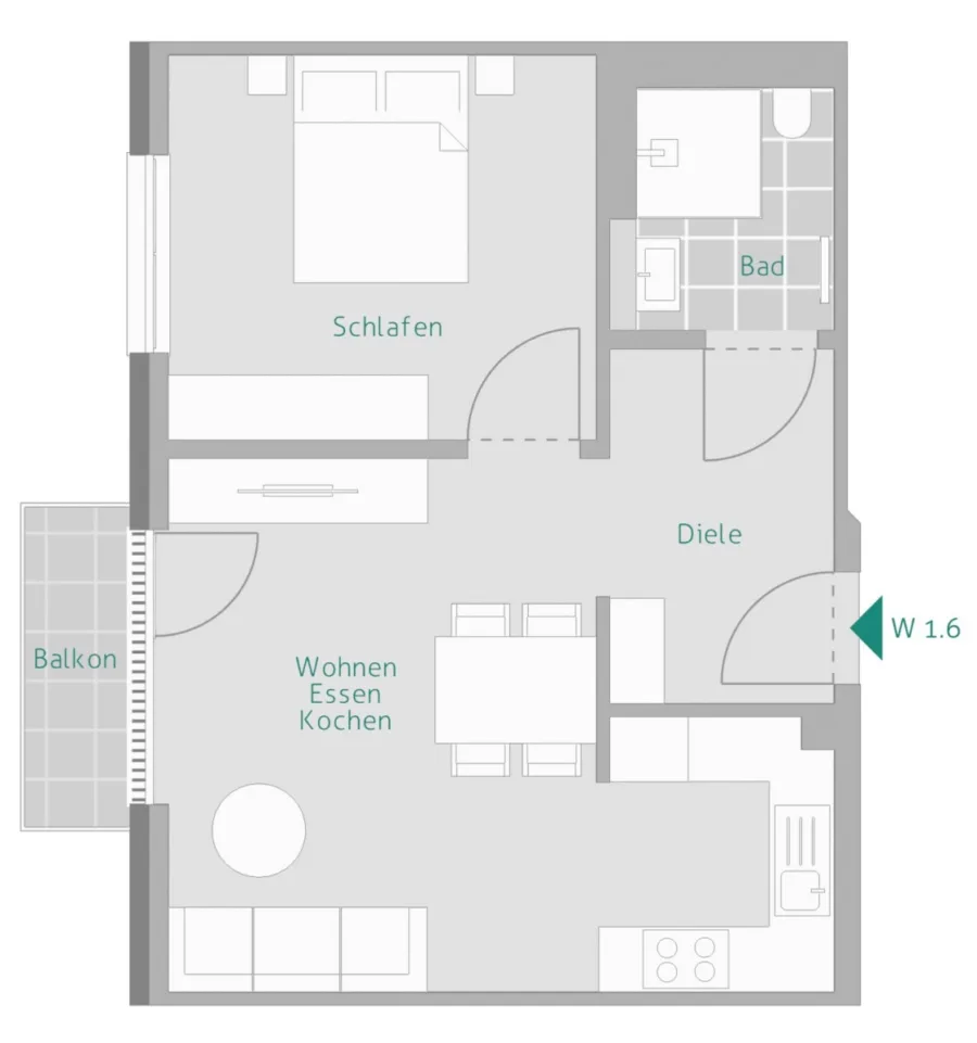 KFW 40 QNG Förderfähig – Perfekte Kapitalanlage - Grundriss Whg. 6 (13969)