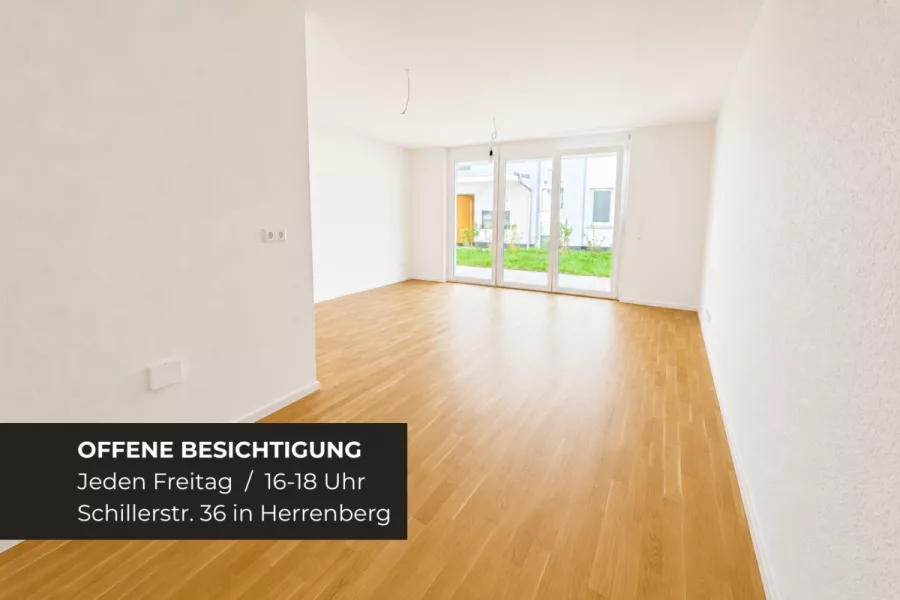 Schicke 2-Zimmer Erdgeschosswohnung mit Süd-Terrasse & kleinem Garten - Whg 2 - Küche, Wohnen, Essen (13066)