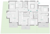 Moderne 2-Zimmer-Wohnung mit Südterrasse & kleinem Gärtchen - Grundriss EG - Haus 1