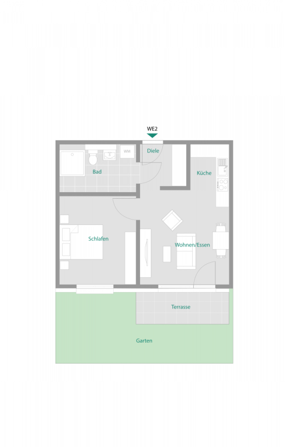 Durchdacht: 2-Zi-Wohnung mitten in Holzgerlingen - Wohnung 2 (8572)