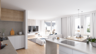 FAMILIEN: 4-Zi-EG-Wohnung mit großem Garten – Renningen direkt - Wohnung 1 und 4 Küche mit Wohn- & Essbereich