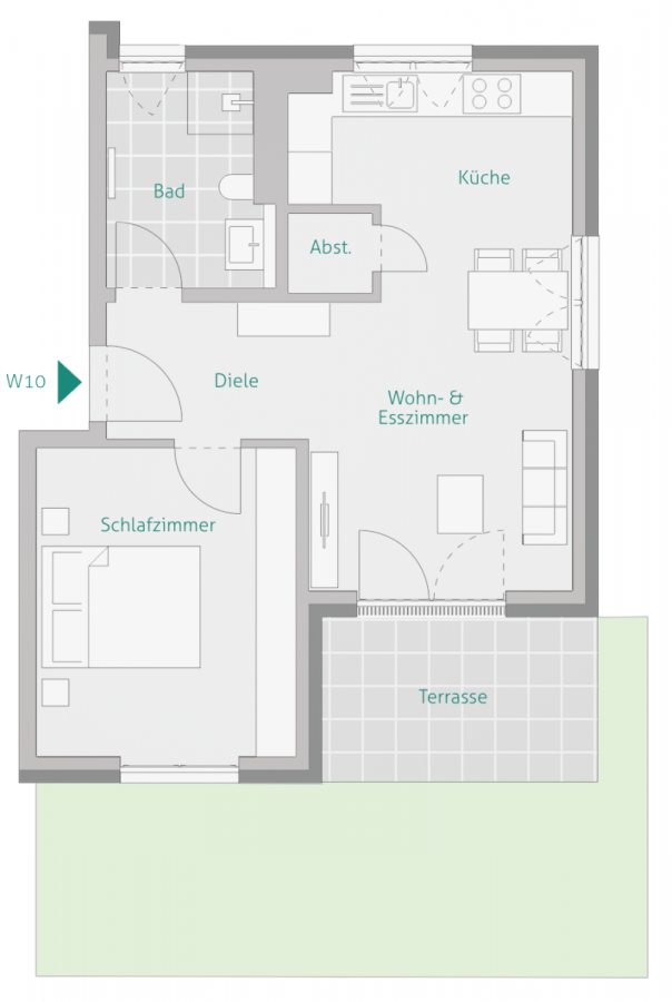 Helle 2-Zimmer-Wohnung mit Tageslichtbad & Abstellraum – Ideal für Singles & Paare – altersgerecht - Wohnung 10 - Haus 2 (9067)