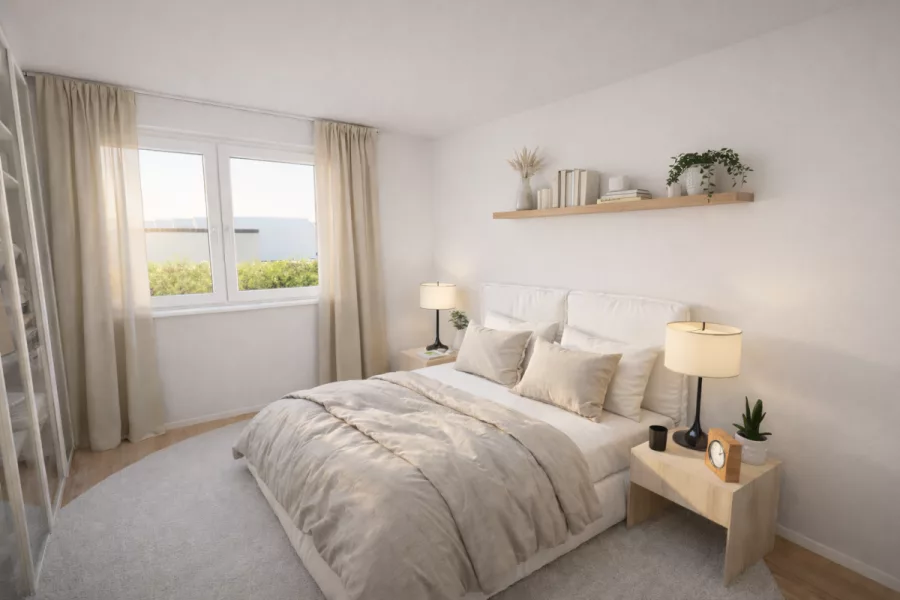 Mitten in Renningen: 2 Zimmer mit großer West-Terrasse - West-Ansicht (13463)