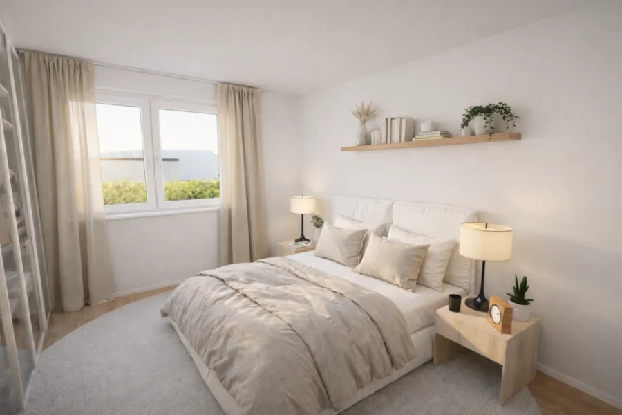 Mitten in Renningen: 2 Zimmer mit großer West-Terrasse - Whg 3 - Schlafen (14001)