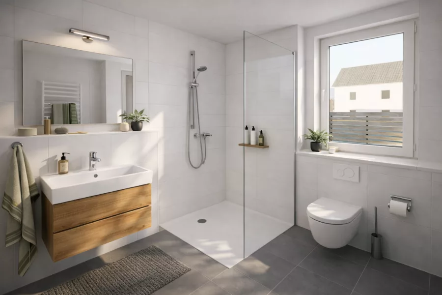 KFW 40 QNG: 3-Zi.-EG-Wohnung mit West-Terrasse - Süd-West-Ansicht (13483)