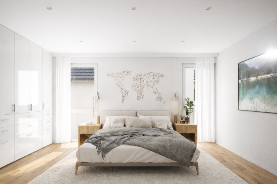 Moderne 2-Zimmer mit Süd-Balkon & Abstellraum – Helle Räume & zentrale Lage – mit Aufzug - Whg 5 Schlafen (7185)