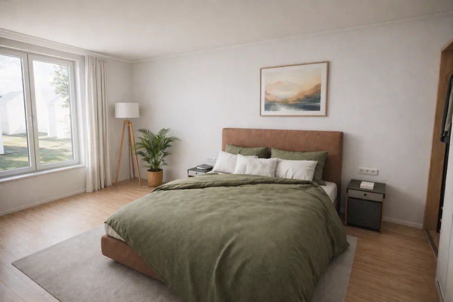 Durchdachte 2-Zimmer-Wohnung mit Terrasse & Garten – Betreutes Wohnen! – RESERVIERT - Whg 11 - Schlafen (14223)