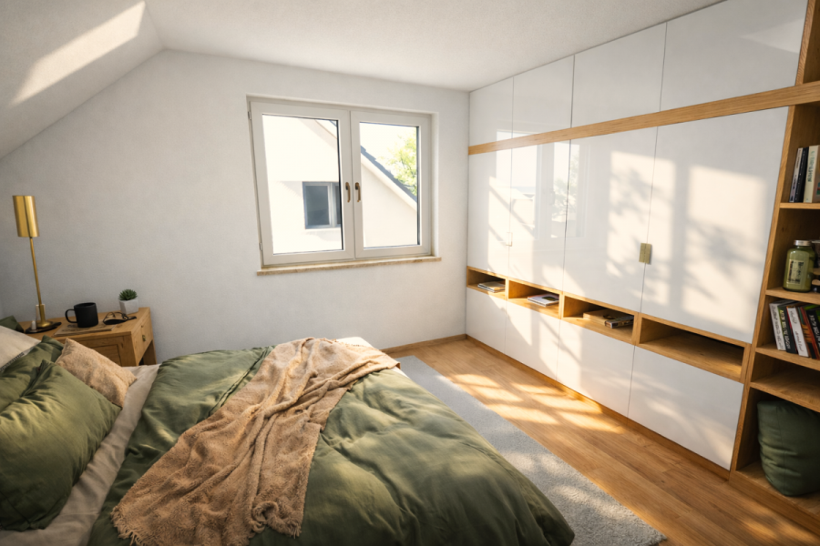 Lichtdurchflutete 3-Zimmer-Dachgeschosswohnung mit zusätzlicher Stellfläche – Komfort trifft Funktionalität - Whg 8 Schlafzimmer (5759)