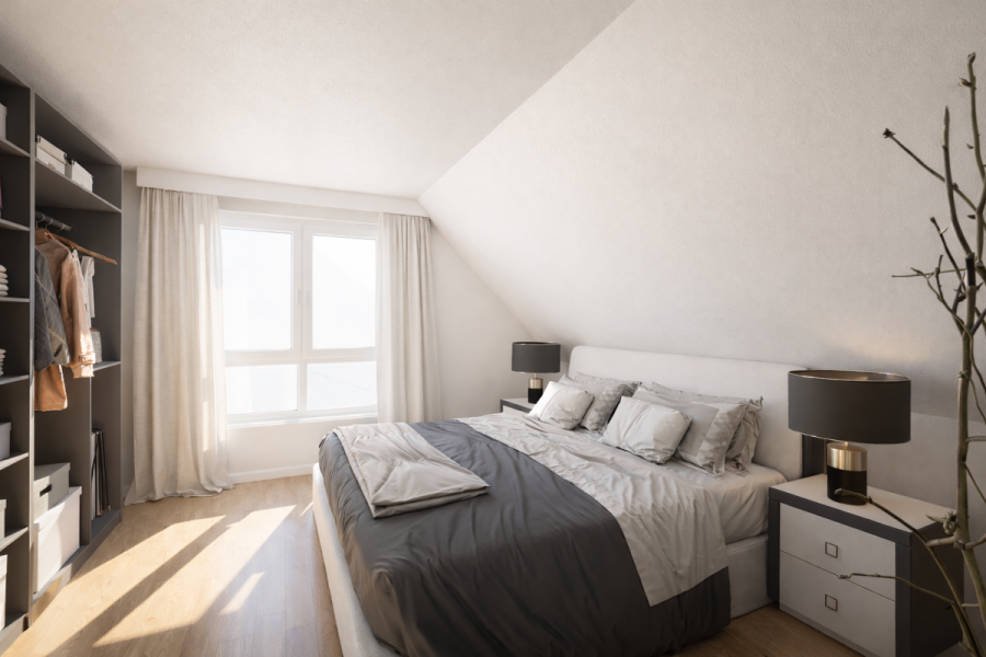 GENIALE 4 Zimmer: Kamin, Süd-Loggia & 2. Balkon – Großzügiges Wohnen auf zwei Ebenen - Whg 7 Schlafzimmer (5690)