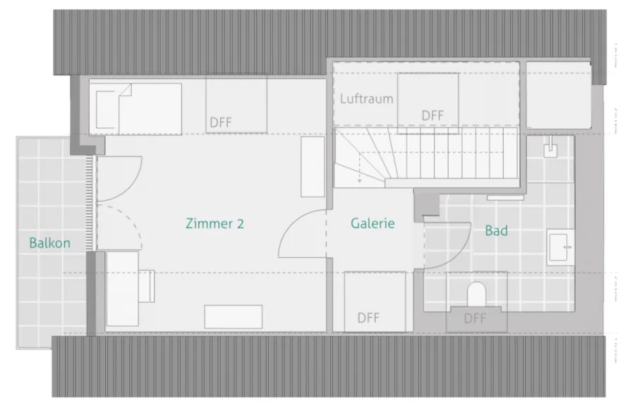 GENIALE 4 Zimmer: Kamin, Süd-Loggia & 2. Balkon – Großzügiges Wohnen auf zwei Ebenen - Wohnung 7 - Haus 1 - 2. DG (14479)