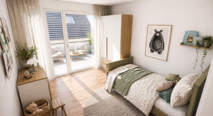 GENIALE 4 Zimmer: Kamin, Süd-Loggia & 2. Balkon – Großzügiges Wohnen auf zwei Ebenen - Whg 7 Zimmer 1 (8034)