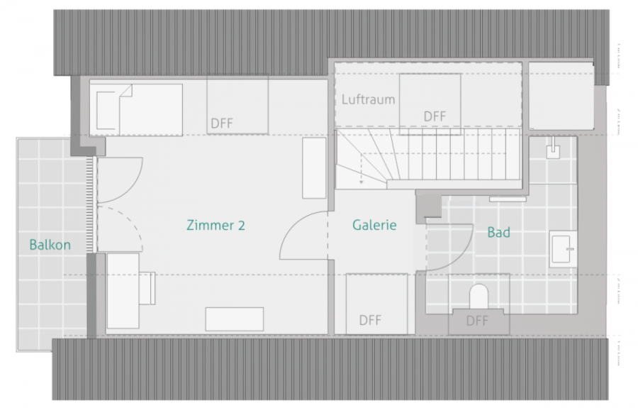 GENIALE 4 Zimmer: Kamin, Süd-Loggia & 2. Balkon – Großzügiges Wohnen auf zwei Ebenen - Wohnung 7 - Haus 1 - 2. DG (8509)