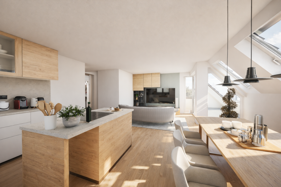 GENIALE 4 Zimmer: Kamin, Süd-Loggia & 2. Balkon – Großzügiges Wohnen auf zwei Ebenen - Whg 7 Offene Küche (11299)