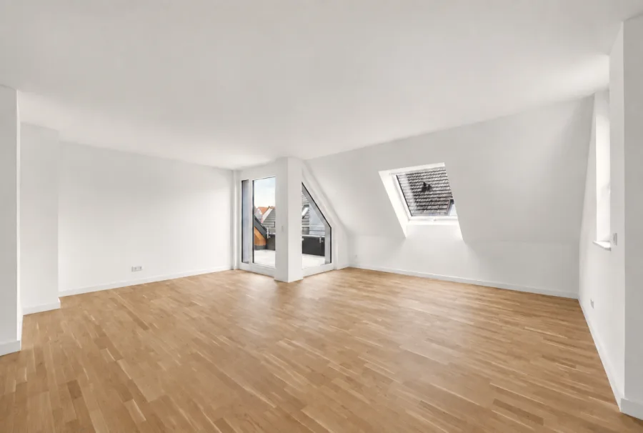 GENIALE 4 Zimmer: Kamin, Süd-Loggia & 2. Balkon – Großzügiges Wohnen auf zwei Ebenen - Whg 7 - Wohnen Eiche hell (14468)