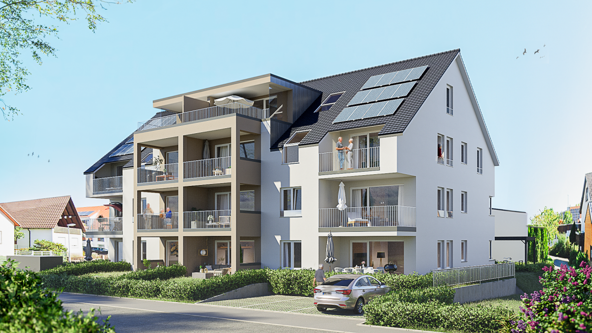 Bahnhofsnähe: Barrierefreie 3-Zi-Whg + Süd-West-Balkon, 71154 Nufringen, Dachgeschosswohnung