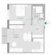 Grundriss Whg. 7 - KAPITALANLAGE in Renningen: 2 Zimmer mit 50 m² & Balkon
