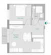 Grundriss Whg. 7 - KAPITALANLAGE in Renningen: 2 Zimmer mit 50 m² & Balkon