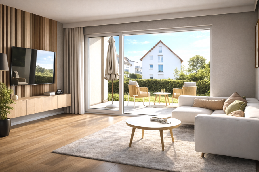 Große 3-Zimmer-Senioren-Wohnung mit Terrasse - Whg 2 - Wohnen (6160)