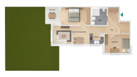 3 Zimmer + Terrasse & traumhaft großem Gartenanteil - Seniorenwohnen - Wohnung 13 - Haus 2