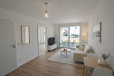 Wohn-Esszimmer - eingerichtet - Barrierefreie, helle 2-Zi.-Wohnung im betreuten Wohnen mit Terrasse – komfortabel & zentral.