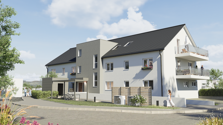 Helle 3-Zi.-Wohnung mit riesiger Sonnen-Terrasse - Ost-Ansicht (7813)