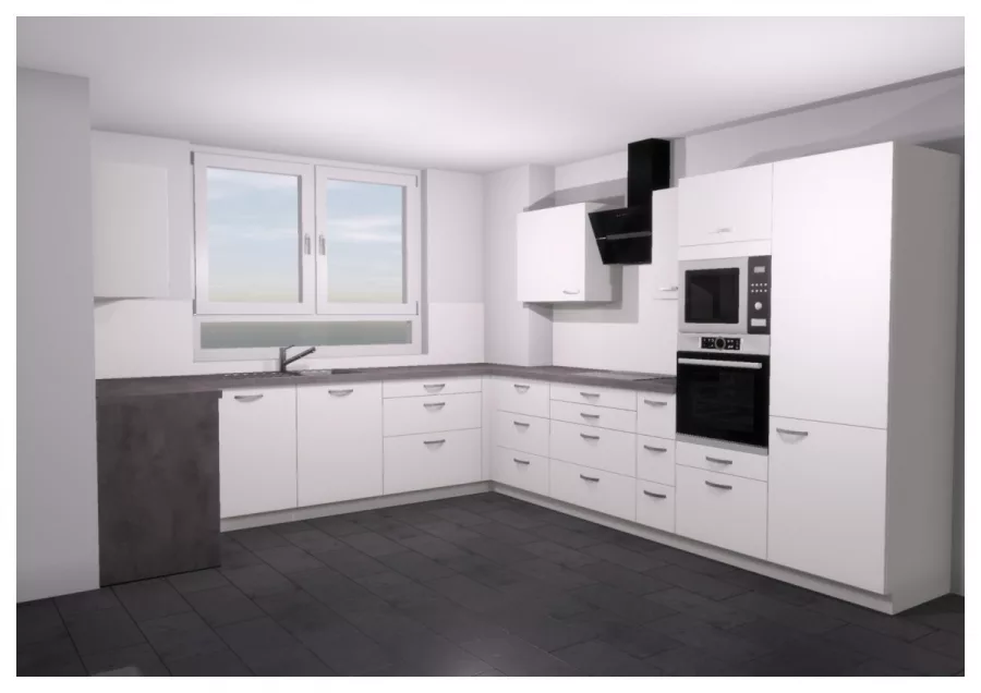 Neubau & Erstbezug in Herrenberg: 3-Zimmer-Erdgeschosswohnung mit großer Südterrasse, eigenem Garten & Wallbox - Ihre Küche (13172)