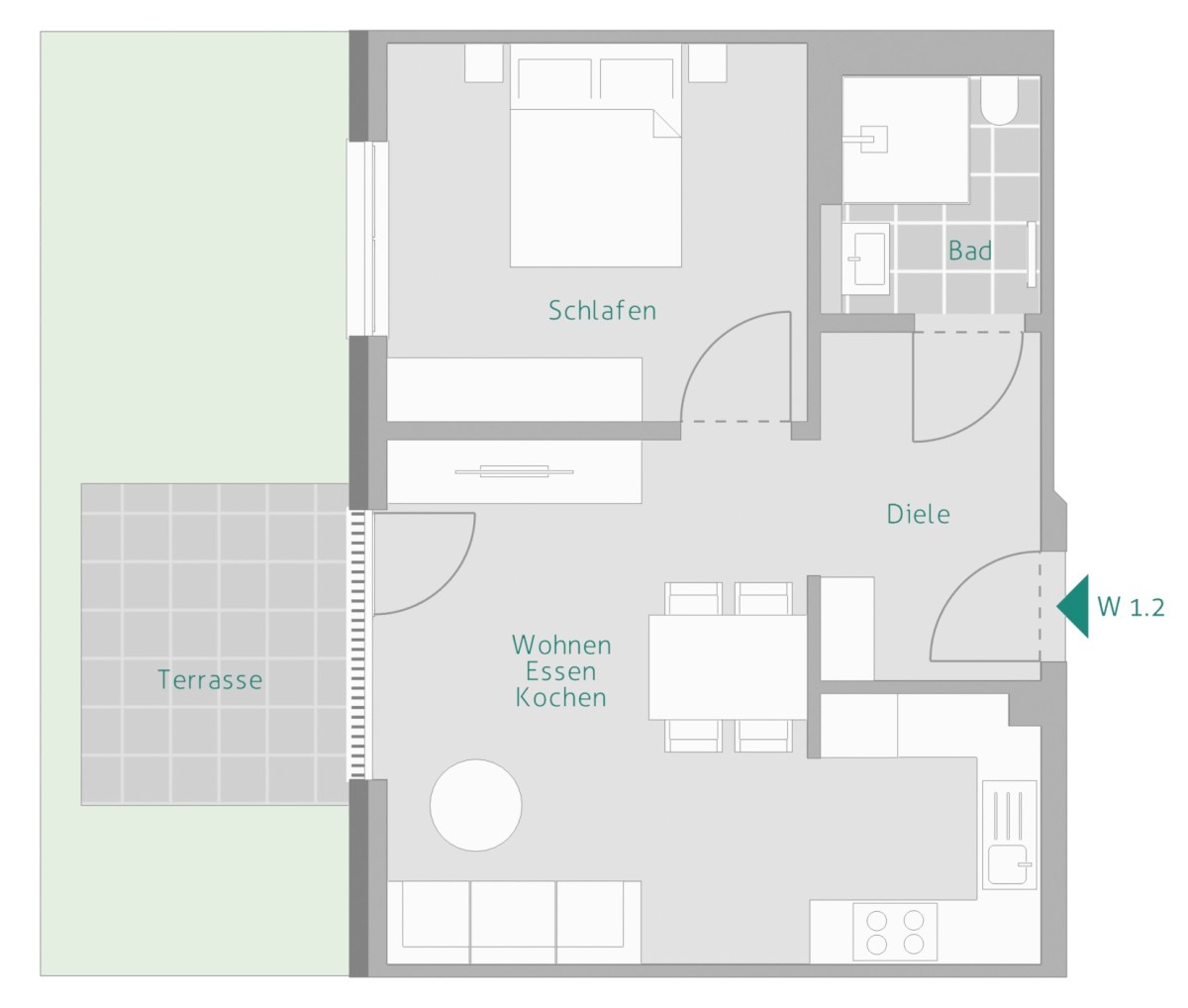 Grundriss Whg. 2