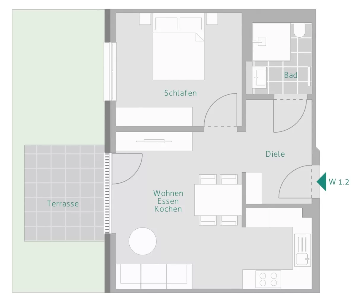 Grundriss Whg. 2