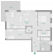 Schicke 3-Zi-Whg. mit Balkon, Küche & begehbarem Kleiderschrank - Grundriss Wohnung 6