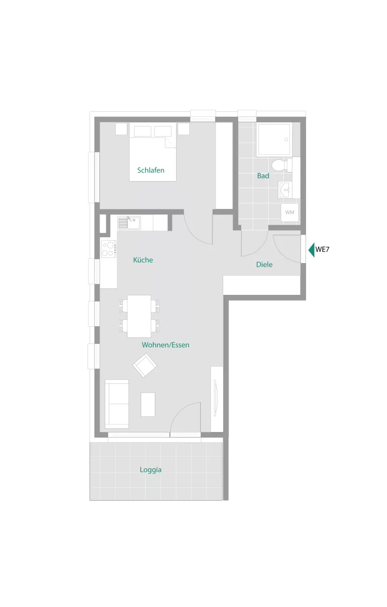 Wohlfühlen & sicher sein: Helle 2-Zimmer im Betreuten Wohnen - Wohnung 7 (13296)