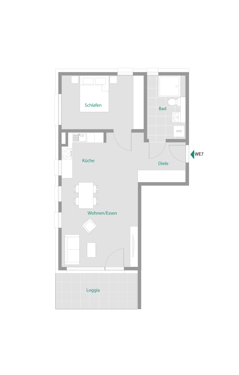 Wohlfühlen & sicher sein: Helle 2-Zimmer im Betreuten Wohnen - Wohnung 7 (14248)
