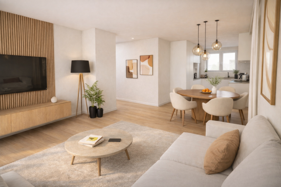 Helle 3-Zimmer-Wohnung im Erdgeschoss mit großzügigem Garten – Perfekt für Familien & Senioren - Whg 3 - Wohnen & Küche (5763)