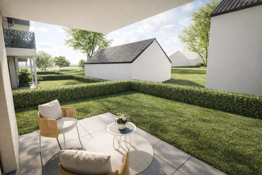 Helle 3-Zimmer-Wohnung im Erdgeschoss mit großzügigem Garten – Perfekt für Familien & Senioren - Whg 3  - Terrasse (14206)