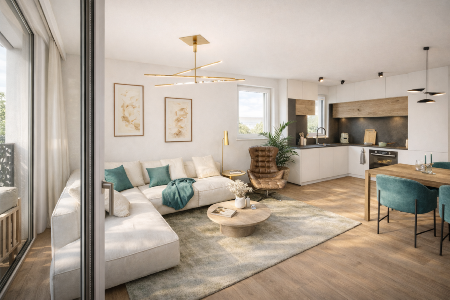 Attraktive 3-Zimmer-Balkonwohnung im 1.OG – Viel Platz und hochwertige Ausstattung - Whg 11 - Wohnen Kochen (5641)