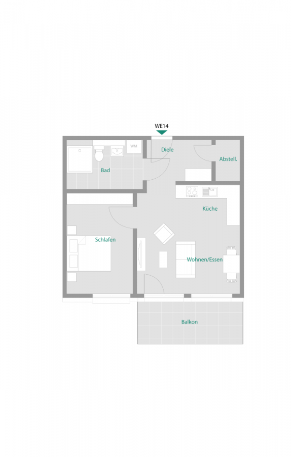 Vermieten oder selbst einziehen – 2-Zimmer-Wohnung für 60+ - Wohnung 14 (5776)