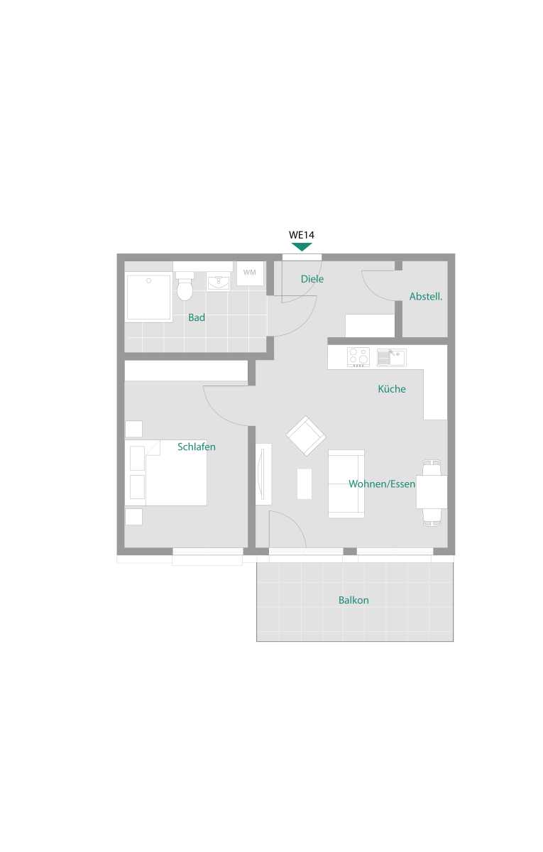 Vermieten oder selbst einziehen – 2-Zimmer-Wohnung für 60+ - Wohnung 14 (12702)