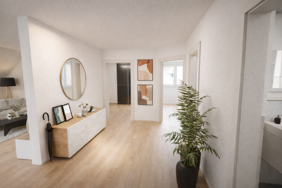 Exklusive 3-Zimmerwohnung im Dachgeschoss mit Dachbodenraum – Modernes Wohnen auf höchstem Niveau – RESERVIERT - Whg 13 - Eingangbereich (9659)
