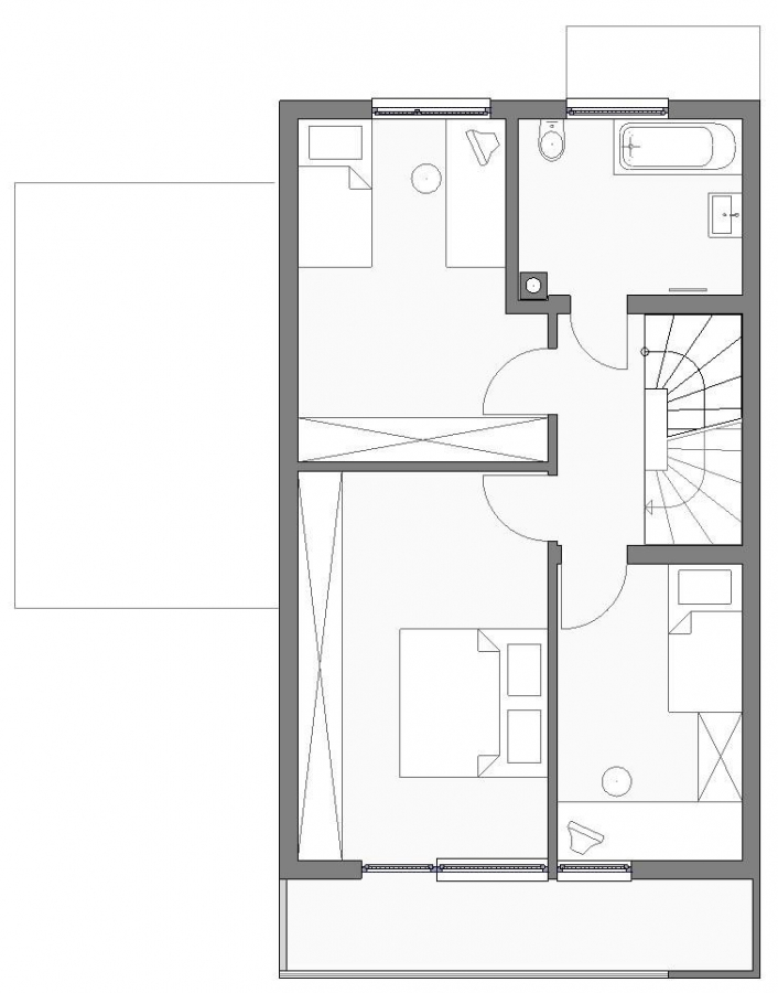 Charmante Doppelhaushälfte mit Garten und Südterrasse in Böblingen-Dagersheim - Grundriss OG (5945)