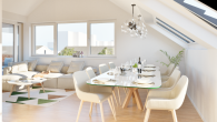 GANZ OBEN: Atemberaubende 3 Zimmer mit Dachterrasse + Loggia – Renningen direkt - Wohnung 8 Ess- und Wohnbereich