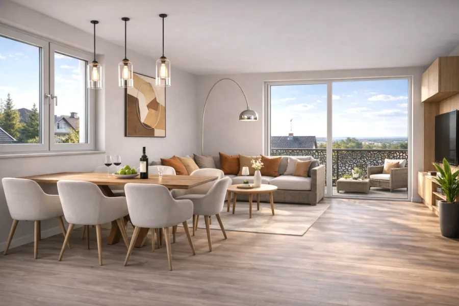 Großzügige Wohnung im Obergeschoss: 4 Zimmer, Balkon & Gäste-WC – Für hohe Ansprüche - Whg 12 - Wohnen (14148)