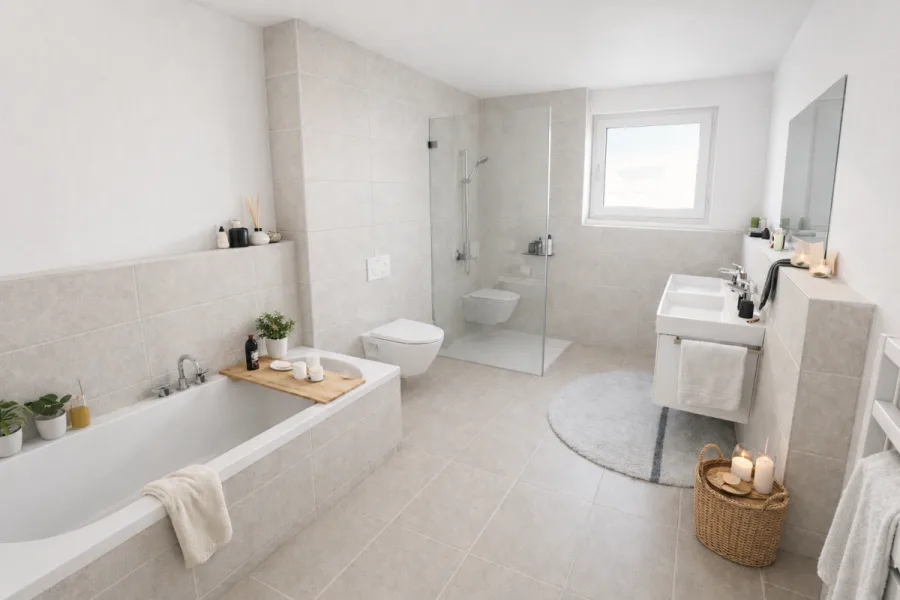 Großzügige Wohnung im Obergeschoss: 4 Zimmer, Balkon & Gäste-WC – Für hohe Ansprüche - Whg 12 Tageslichtbad (14152)