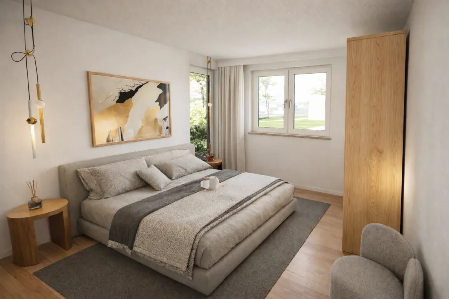 Großzügige Wohnung im Obergeschoss: 4 Zimmer, Balkon & Gäste-WC – Für hohe Ansprüche - Whg 12 - Schlafzimmer (14149)