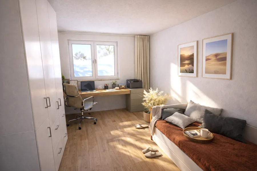 Großzügige Wohnung im Obergeschoss: 4 Zimmer, Balkon & Gäste-WC – Für hohe Ansprüche - Whg 12 - Zimmer 2 (14151)