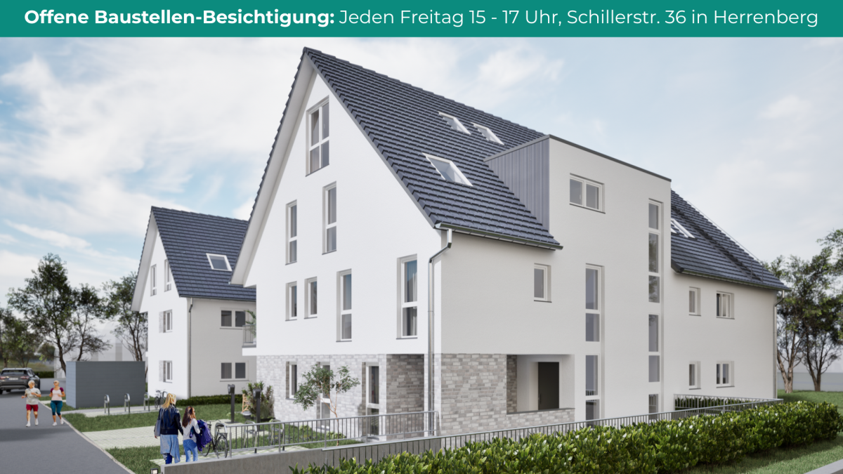 Moderne 2-Zimmer Erdgeschosswohnung mit Süd-Terrasse & kleinem Garten – Helle Räume & zentrale Lage, 71083 Herrenberg, Erdgeschosswohnung
