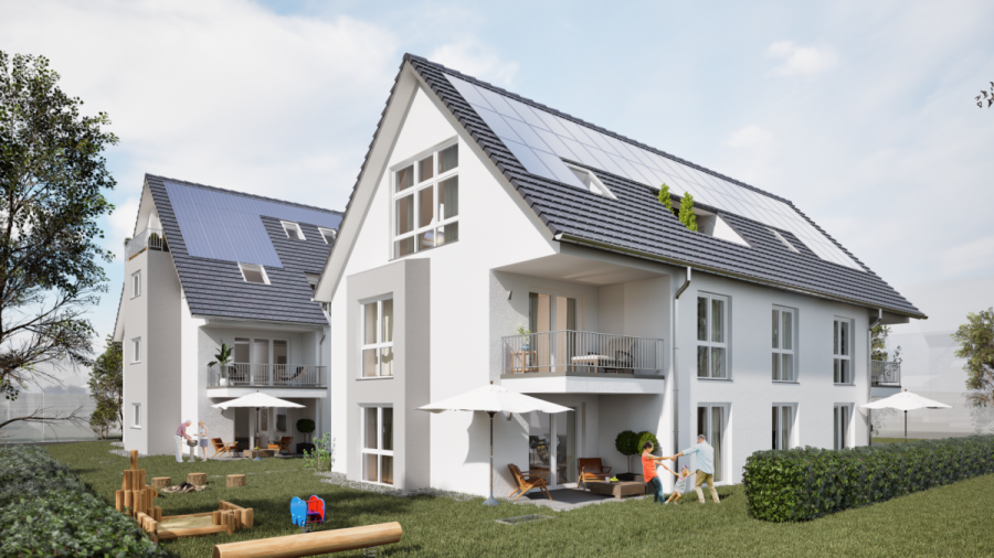 Moderne 2-Zimmer Erdgeschosswohnung mit Süd-Terrasse & kleinem Garten – Helle Räume & zentrale Lage - Haus 2 - Süd-West (5726)