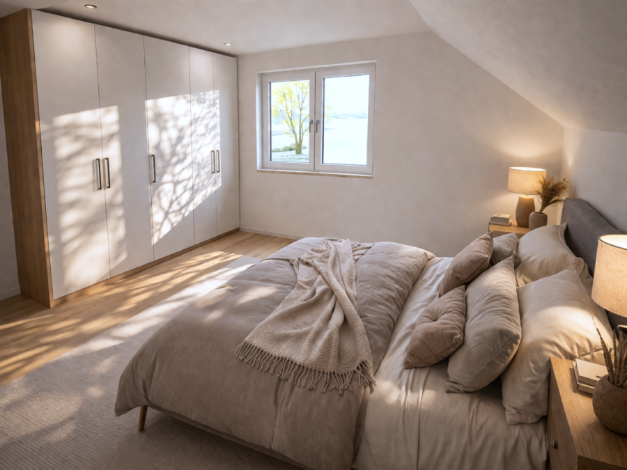 Stilvolle Dachgeschosswohnung mit viel Licht – Vielseitig nutzbar & modern gestaltet - Whg 7 - Schlafen (5633)