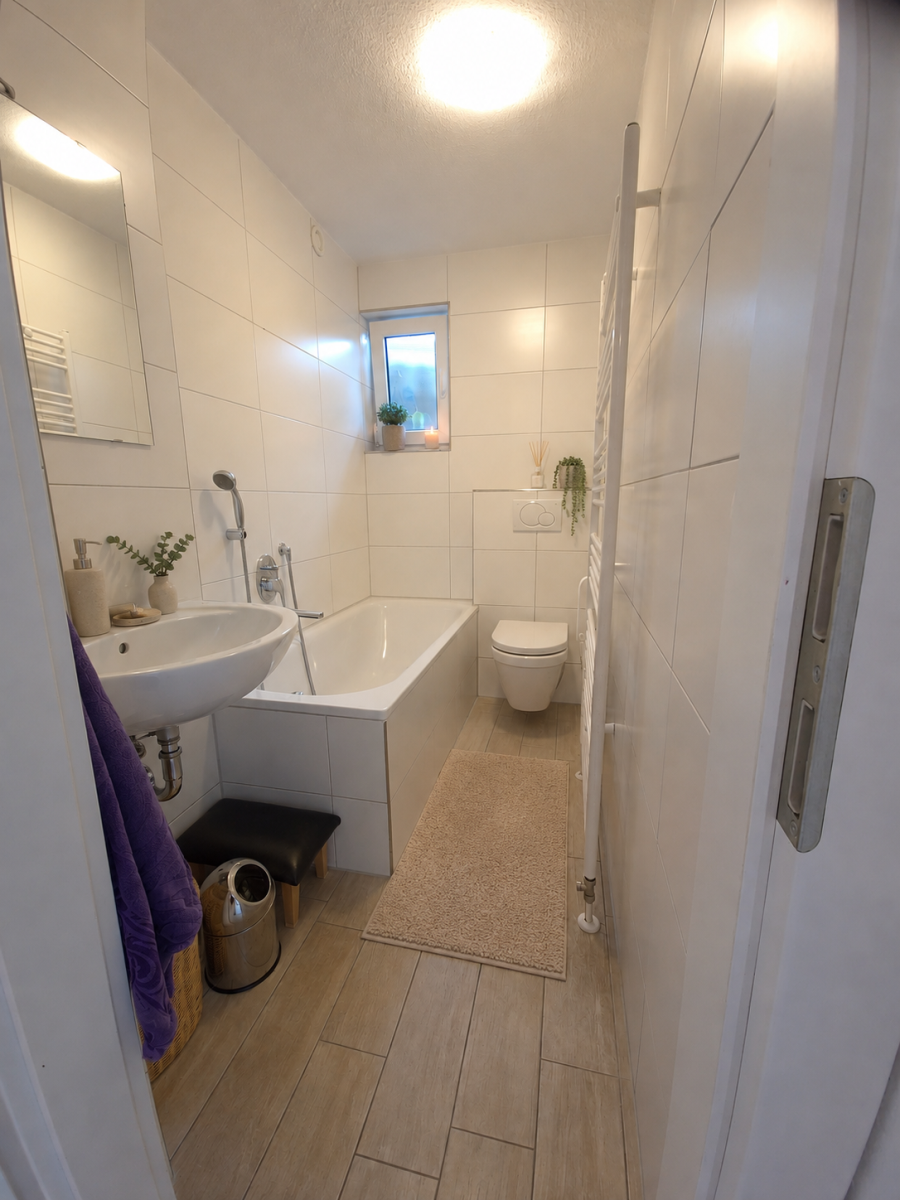 Wohnen wie im Haus – Exklusive 5,5-Zimmer-Maisonette mit Südterrasse, Balkon & Garage - Zweites Bad (12647)