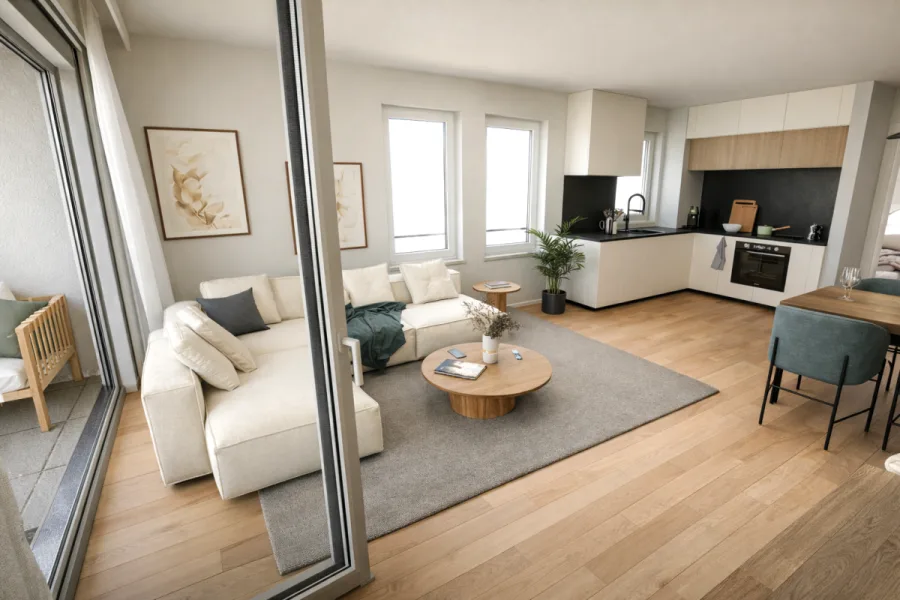 Senioren: 3-Zi-Whg. + Balkon + EBK - Whg 5 - Offenes Wohnen (13604)